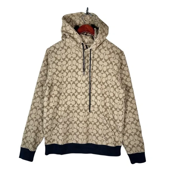 COACH Signature Monogram Terry Cotton Hoodie - Picture 9 of 9